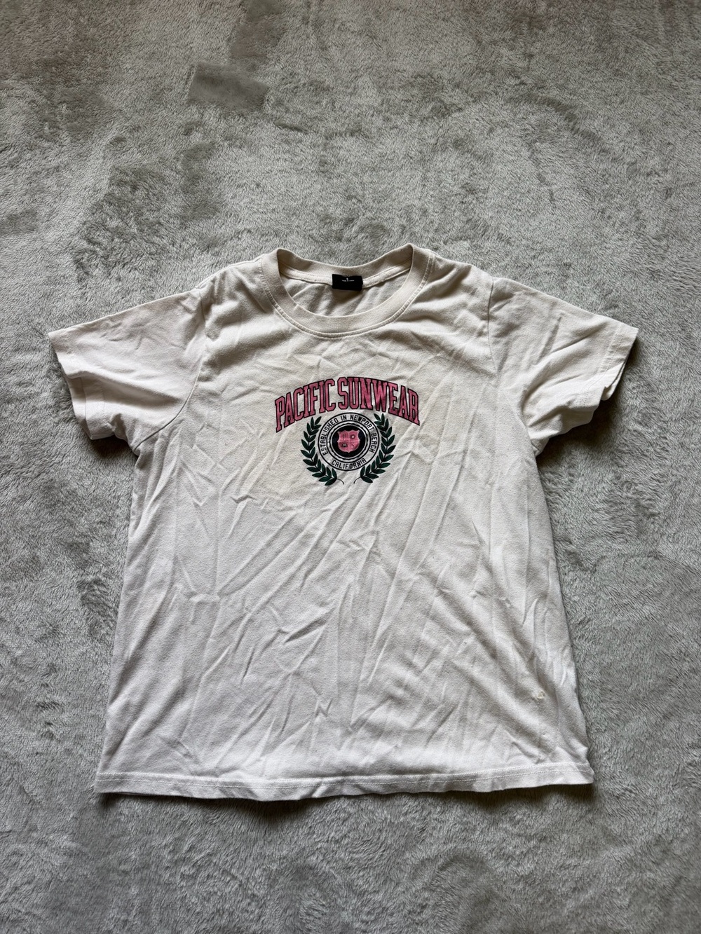 Pacsun Pacific Sunwear White Graphic Crewneck T-Shirt
